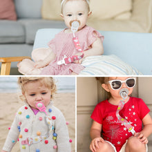 Carica l'immagine nel visualizzatore di Gallery, 4 Pezzi Ciuccio Catena per Bambini, Catenella Porta Ciuccio con 4 Pezzi Ciuccio Clip Adattatore per Neonato per Nascita 