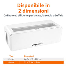 Carica l'immagine nel visualizzatore di Gallery, Amazon Basics Scatola portacavi per nascondere e organizzare i cavi, grande, colore: bianco