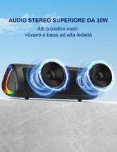 Carica l'immagine nel visualizzatore di Gallery, UOHHBOE Cassa Bluetooth Potente 30W Altoparlante Portatile RGB
