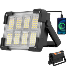 Carica l'immagine nel visualizzatore di Gallery, OHAYORI Faro LED Ricaricabile, Faretto LED Portatile USB, 4 Modalità Luce da Lavoro, Power Bank, Lampada da Lavoro Solar