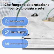 Carica l'immagine nel visualizzatore di Gallery, Telo impermeabile 2x4m, resistente all'inverno, 140g/m², trasparente, con occhielli per piante, mobili, barca, camion, l