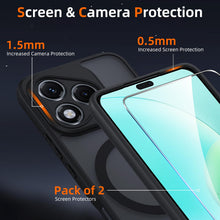 Carica l'immagine nel visualizzatore di Gallery, per Honor 400 Lite 5G Cover Compatibile con MagSafe con 2 Pezzi Vetro Temperato, Custodia Magnetica Traslucida Opaca, [A