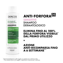 Carica l'immagine nel visualizzatore di Gallery, Vichy Dercos Shampoo Anti-Forfora Sensitive, Cuoio Sensibile, 200 ml