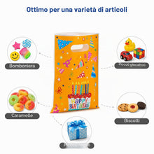 Carica l'immagine nel visualizzatore di Gallery, Brencco 50 Sacchetti Compleanno Bambini, 16,5 × 25 cm, 4 Colori