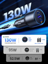 Carica l'immagine nel visualizzatore di Gallery, UGREEN 130W Caricatore Auto USB C 45W PPS Accendisigari USB C con Cavo 100W