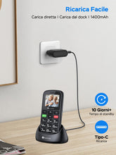 Carica l'immagine nel visualizzatore di Gallery, SweetLink Telefono Cellulare per Anziani con Tasti Grandi, GSM Senior Telefoni per Persone Anziane, Base di Ricarica, Fu