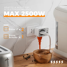 Carica l'immagine nel visualizzatore di Gallery, TESSAN Multipresa 2 USB, 2 Prese IT e 1 Schuko, Multipresa da Parete, 10A