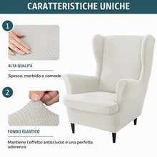 Carica l'immagine nel visualizzatore di Gallery, Fodere per sedie ad Ala ,Copri Poltrona con Braccioli con Fascia Elastica, Fodera Protettiva per Poltrona Lavabile per S