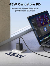 Carica l'immagine nel visualizzatore di Gallery, UGREEN Zapix Caricatore USB C 45W PPS Ricarica Rapida iPhone con Cavo 1.5M
