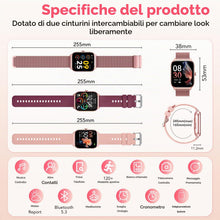 Carica l'immagine nel visualizzatore di Gallery, CASCHO Smartwatch Donna, 1.85'' Orologio Smartwatch con Effettua/Risposta Chiamate, 120+ Sportive Smart Watch con Contap