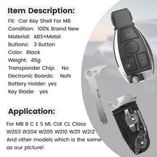 Carica l'immagine nel visualizzatore di Gallery, Per Mercedes Benz 3 pulsanti 2 batterie Portapila Chiave a Guscio auto