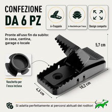 Carica l'immagine nel visualizzatore di Gallery, Mice&amp;Co 6 Trappola per Topi a Scatto | Riutilizzabili Senza Veleno Roditori
