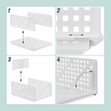 Carica l'immagine nel visualizzatore di Gallery, Relaxdays Organizer Pieghevoli per Armadio, Set 3 Box Estraibili in Plastica, Impilabili, HLP: 13x33,5x43,5 cm, Bianco
