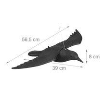 Carica l'immagine nel visualizzatore di Gallery, Relaxdays Set da 3 Cornacchie Spaventapasseri, Allontana Piccioni e Gufi, Corvi Volanti per Giardino, Decorativi, Nero