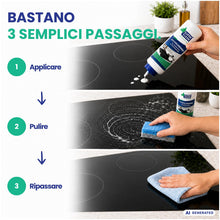 Carica l'immagine nel visualizzatore di Gallery, SUPER CLEAN Detergente per piano cottura per tutti i piani cottura in vetroceramica e induzione. Contenuto: 250 ml + spu