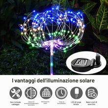 Carica l'immagine nel visualizzatore di Gallery, ZVO Luci Solari Giardino Esterno, 2 Pezzi 120 LED Lucine da Fuochi d'artificio Energia Solare, 2 Modalità di Lampada Dec