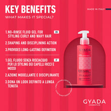 Carica l'immagine nel visualizzatore di Gallery, GYADA COSMETICS, Fluido Gel Modellante Capelli Ricci e Mossi, Effetto Definito, 98% Ingredienti Naturali, Azione Discipl