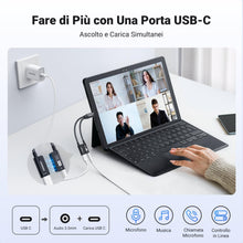 Carica l'immagine nel visualizzatore di Gallery, UGREEN Adattatore per Cuffie USB C a Jack 3.5mm PD 60W Magnetico 2 in 1(Nero)