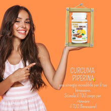 Carica l'immagine nel visualizzatore di Gallery, Curcuma Piperina e Vitamina C plus Limone e Zenzero. Dose Forte di Curcuma 5000 mg e Vitamina C + Piperina + Zenzero 130