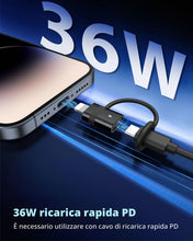 Carica l'immagine nel visualizzatore di Gallery, MoKo Adattatore da USB C a Lightning con Ricarica Veloce PD 36W, Adattatore da USB-C Femmina a Lightning Maschio per iPh