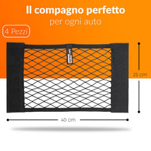 Carica l'immagine nel visualizzatore di Gallery, Upgrade4cars Rete Bagagliaio Auto con Velcro 4 Pezzi 40 x 25 cm Accessori