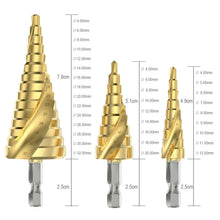 Carica l'immagine nel visualizzatore di Gallery, Flintronic Punte Coniche, HSS Titanium, 4-12/ 4-20 /4-32mm(Oro)-3pz