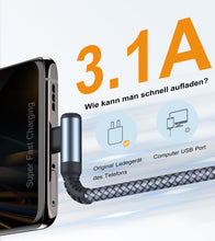 Carica l'immagine nel visualizzatore di Gallery, Cavo USB C angolo di 90 gradi [2 pezzi 2m] ricarica rapida, cavo di ricarica Cavo USB C in nylon tipo C per Samsung Gala