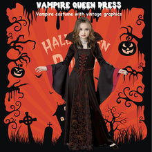 Carica l'immagine nel visualizzatore di Gallery, PABTID Costume da Vampiro per Bambina e Ragazza Halloween Dress Up Party Travestimento Gotico Victorian Vampira Cosplay Carnevale Festa a Tema Vampiro (140)