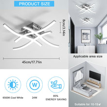 Carica l'immagine nel visualizzatore di Gallery, Plafoniera LED Soffitto, Grigio 24W 2700LM Bianco Freddo 6500K