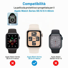 Carica l'immagine nel visualizzatore di Gallery, Amzpas 3 Pezzi Pellicola Protettiva per Apple Watch Series 6/5/4/SE 40mm, Auto Guarigione Senza Bolle con Kit D'Installa