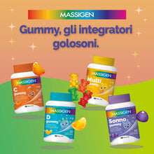 Carica l'immagine nel visualizzatore di Gallery, Massigen - Energy Gummy, Integratore Alimentare con Guaranà e Caffeina, Vitamine Gommose per Adulti, Gusto Lampone, 60 C