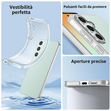 Carica l'immagine nel visualizzatore di Gallery, FLLAO Cover Compatibile con Samsung Galaxy S24 FE 5G con 3 Pellicola Vetro Temperato, Custodia Trasparente Ultra Sottile