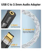 Carica l'immagine nel visualizzatore di Gallery, MoKo Adattatore Cuffie USB-C a 3,5mm, DAC Dongle Type-C a 3,5 Aux Jack