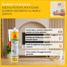 Carica l'immagine nel visualizzatore di Gallery, SIKA - Adesivo rapido - SikaBond-115 Strong Fix - Bianco - 290ml
