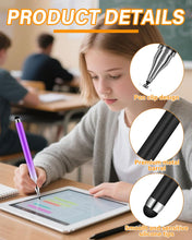 Carica l'immagine nel visualizzatore di Gallery, 8 Pezzi Penna Stilo 2 in 1, con Disco Trasparente e Silicone ad Alta Sensibilità, Pennino Capacitivo a Punta Fine per Ta