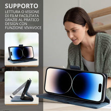 Carica l'immagine nel visualizzatore di Gallery, ILING Cover per Motorola Moto G56 5G, Custodia a Premium Pelle PU Portafoglio Caso, Ultra Sottile Antiurto Flip Cover co