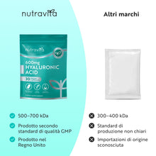 Carica l'immagine nel visualizzatore di Gallery, Nutravita Acido Ialuronico 600mg - 90 Capsula - Vegana - 3 Mesi