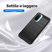 Carica l'immagine nel visualizzatore di Gallery, Custodia Cover per Redmi A7 Pro/Poco C81/Poco C81 Pro, Spazzolata e Fibra di Carbonio Morbido Silicone TPU Cover e 2 Pez