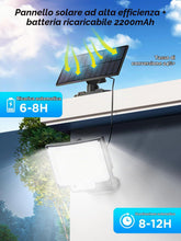 Carica l'immagine nel visualizzatore di Gallery, SIGRILL Faretti Solari a LED da Esterno con Sensore di Movimento, 318 LED Luce Solare Led Esterno con 3 Modes, 5M Cavo, 