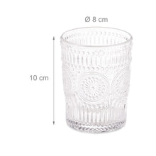 Carica l'immagine nel visualizzatore di Gallery, Relaxdays Set da 4 Bicchieri in Vetro da 300 ml, Lavabili in Lavastoviglie, Design Vintage, Acqua e Bibite, Trasparente