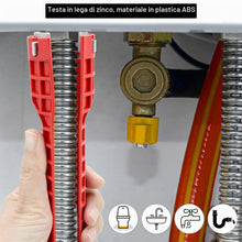 Carica l'immagine nel visualizzatore di Gallery, QWORK® 14 in 1 Chiave Per Tubi, Chiave Per Rubinetti, Chiave Multiuso Per Tubi, Per Lavabo/Toilette/Bagno/Cucina