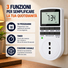 Carica l'immagine nel visualizzatore di Gallery, 2 Prese Programmabili Digitali Timer Conto alla Rovescia 16A