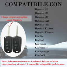 Carica l'immagine nel visualizzatore di Gallery, SUPALAND 2 Pezzi 3 Tasti Auto Guscio Chiave Telecomando con lama Per Hyundai i10 i20 i30 ix20 ix35 &amp; Kia Rio Pro Cee'd S