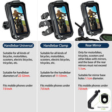 Carica l'immagine nel visualizzatore di Gallery, Porta Cellulare Moto Impermeabile Supporto Telefono Moto Antivibrazione Porta Cellulare Scooter con Touch Screen Rotazio