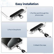 Carica l'immagine nel visualizzatore di Gallery, caslord Cordino per Cellulare con 2 Patch Nero Universali