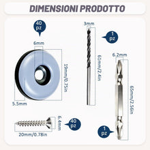 Carica l'immagine nel visualizzatore di Gallery, 40 Pezzi Piedini per Mobili in Teflon, Feltrini per Mobili Pesanti Ø 19 Mm con 40 Viti in Acciaio Inox e 2 Punte, Tondo 