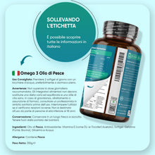 Carica l'immagine nel visualizzatore di Gallery, Omega 3 Olio di Pesce Certificato IFOS 2000mg, 660mg EPA e 440mg DHA