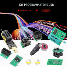Carica l'immagine nel visualizzatore di Gallery, Programmatore USB CH341A SOP8 SOIC8 Test Clip 1.8V Scheda adattatore SOP8 150mil 200mil SOP16 300mil 24 25 chip programm