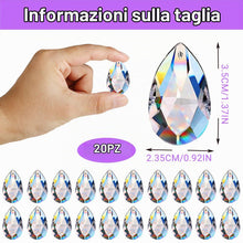 Carica l'immagine nel visualizzatore di Gallery, Set di 20 cristalli a forma di diamante da appendere - Acchiappasole in cristallo, prisma, acchiappasole e sfera come ac