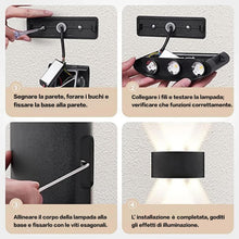 Carica l'immagine nel visualizzatore di Gallery, Voltix Applique da Parete LED per Interni ed Esterni, 8W Luce Naturale, Lampada da Muro Impermeabile, Design Moderno in 